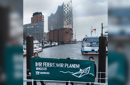 Elbphilharmonie in Hamburg, Protest gegen G20