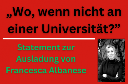 Statement zur Ausladung von Francesca Albanese