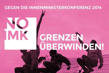 Plakat zur Demo in Köln am 6.12.2014- Grenzen überwinden